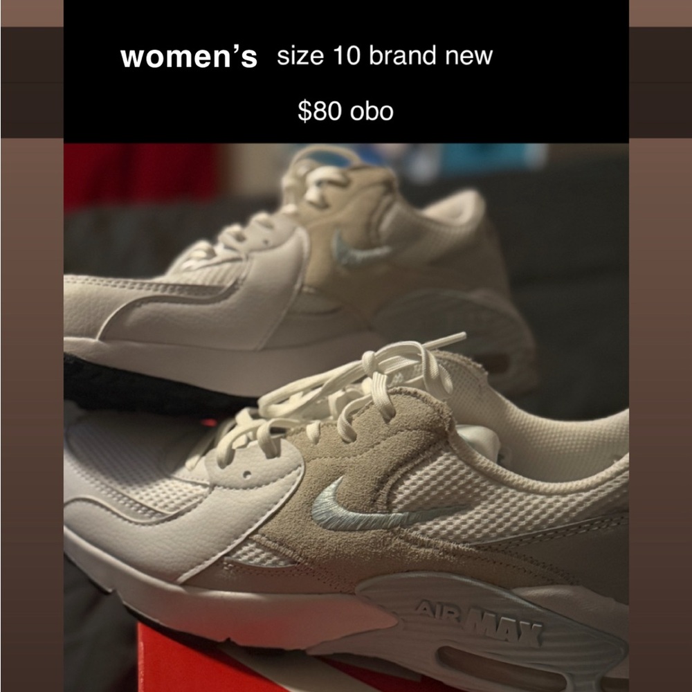 Nike Women’s Air Max Cream and White Sneakers